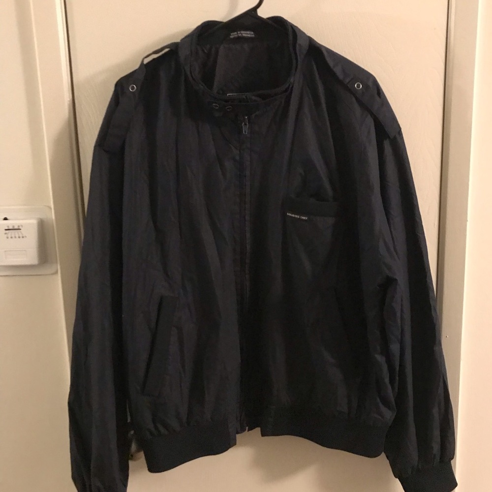 Members only black windbreaker bomber jacket xl
